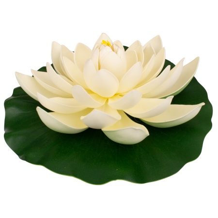 Цветок декоративный Лотос для водоема белый 28см арт.466735