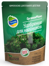 Удобрение сухое ОрганикМикс органическое для хвойных гранулированное 2,8кг по цене 