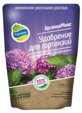 Удобрение сухое ОрганикМикс органическое для гортензий гранулированное 2,8кг по цене 