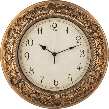 Часы настенные кварцевые Королевский Дом, пластик бронза 33,2х33,2х4,2см