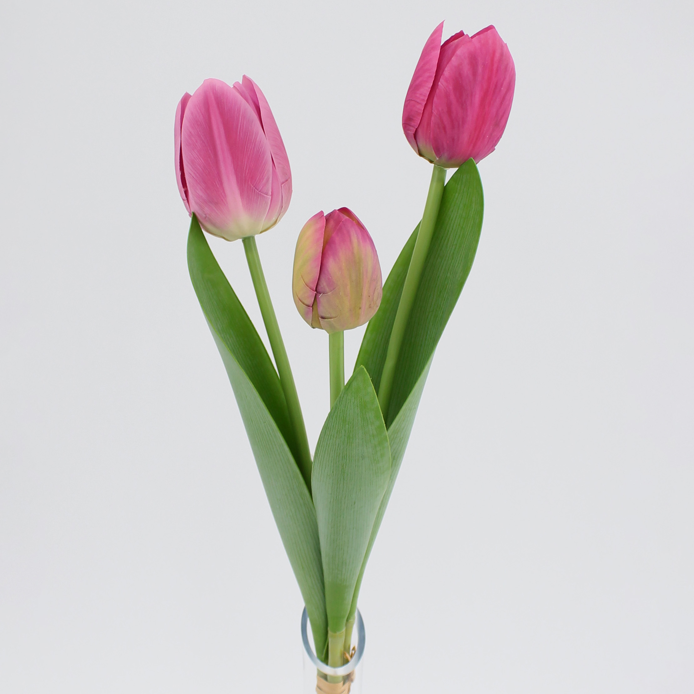 Цветок искусственный Букет тюльпанов 3шт 51см, сиреневый по цене 