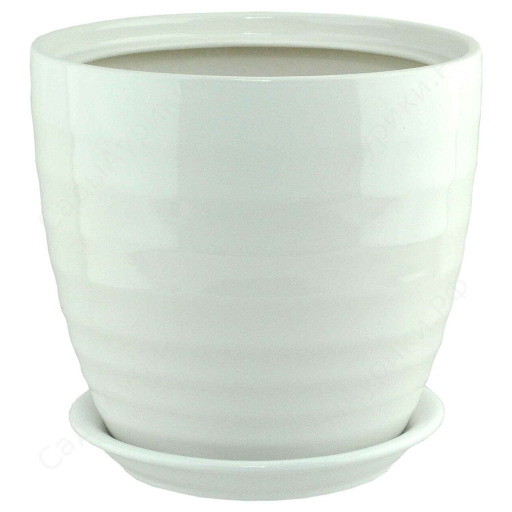 Горшок Кольца 32х30см 12л керамика, белый арт.523351 по цене 