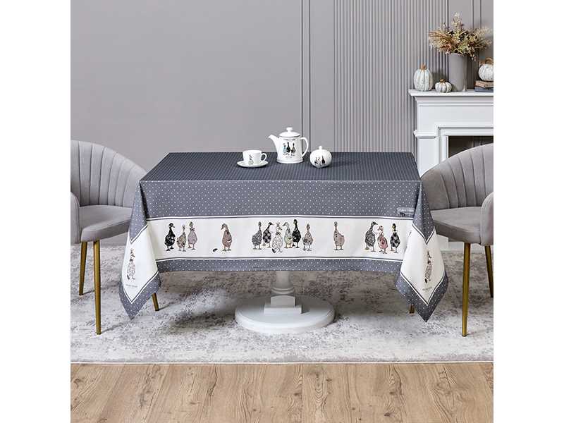 Скатерть Семейная ферма 160х220см серый, хлопок твил пропитка арт.850-747-21 по цене 