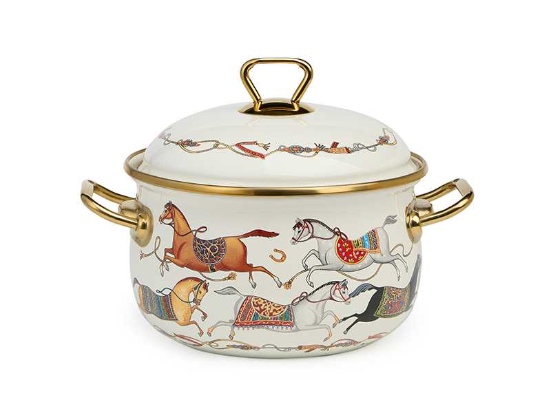 Кастрюля с крышкой Лефард эмаль Пассаж 2,8л 18см индукция арт.950-652 по цене 