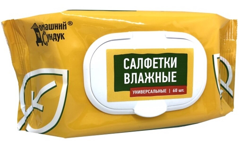 Салфетки влажные Домашний Сундук универсальные с клапаном 60шт по цене 