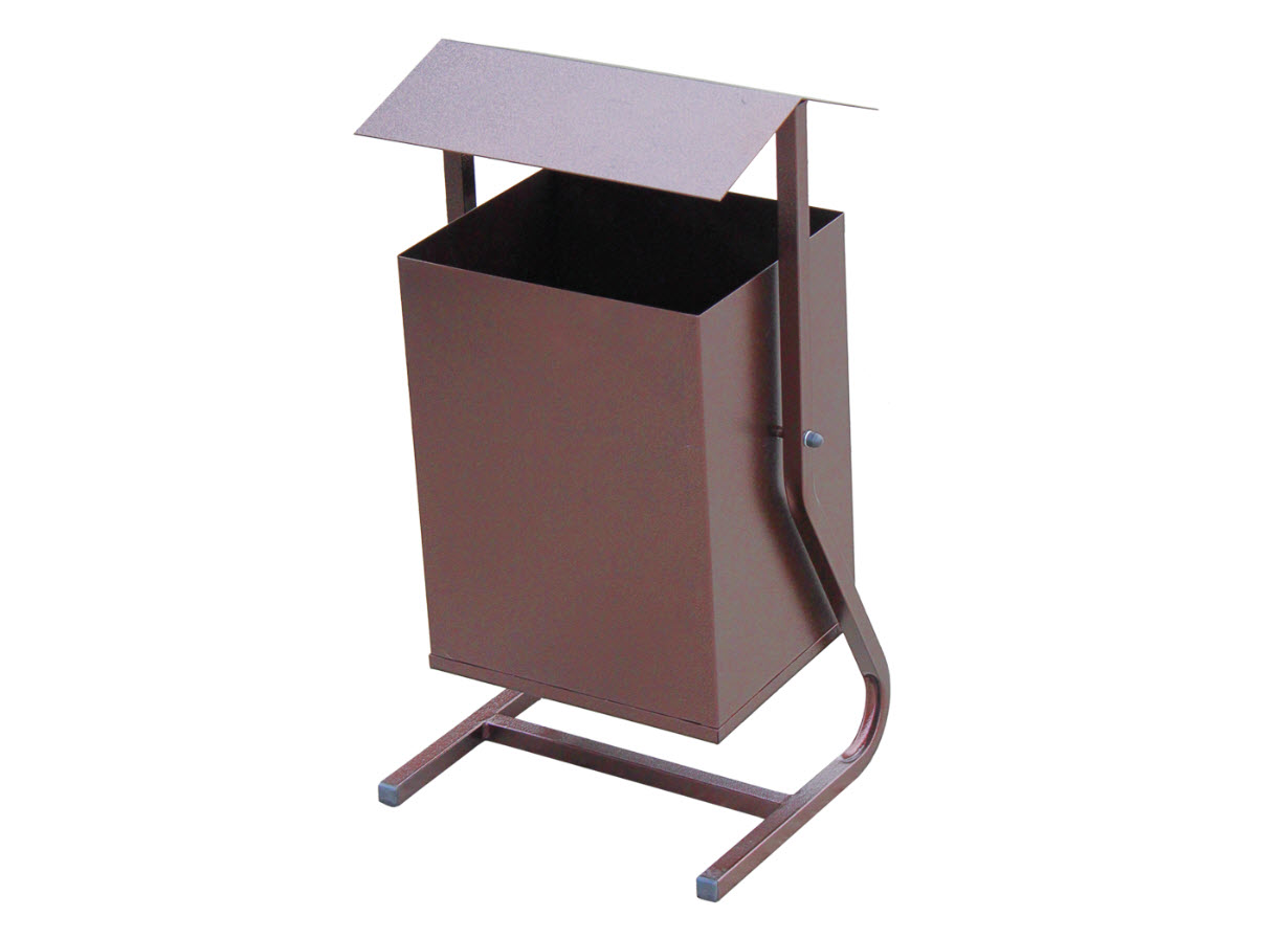 Урна уличная с крышей 25л Комплект-Агро 31х68х36см квадратная, сталь по цене 