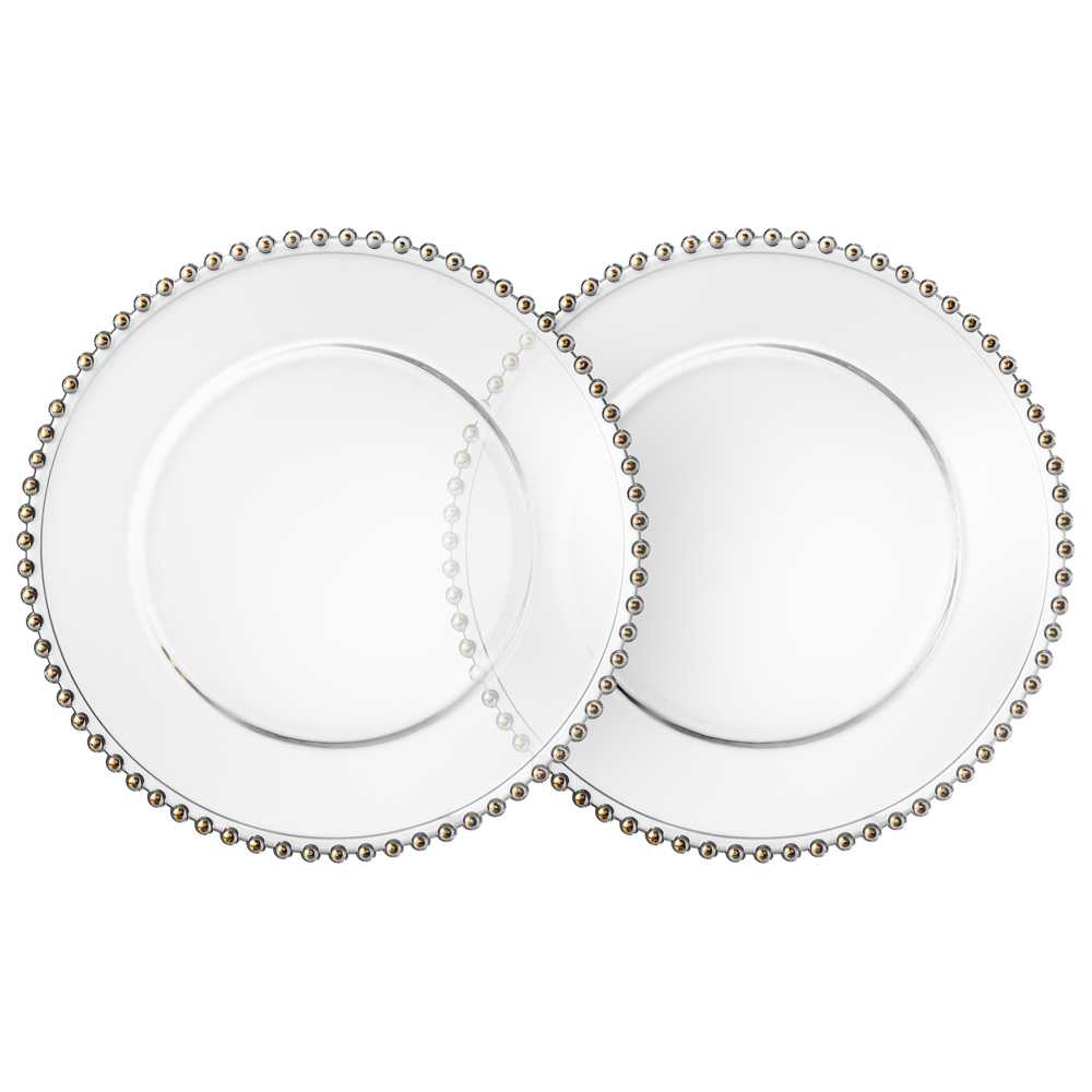 Набор тарелок Золотой шарм 2шт 28см, стекло арт.345-502 по цене 