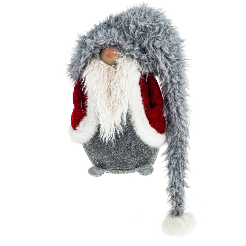 Игрушка набивная Гном в меховом сером колпаке 12х12х15см арт.791879 по цене 