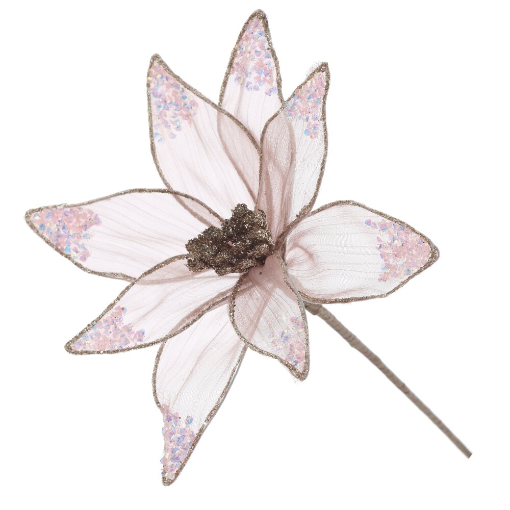 Цветок искусственный Пуансеттия 20х20х36см арт.824307 по цене 