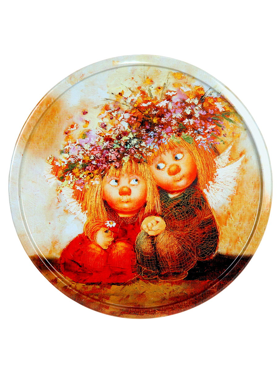 Тарелка декоративная Первая любовь 20х0,4см, металл арт.TS011 по цене 