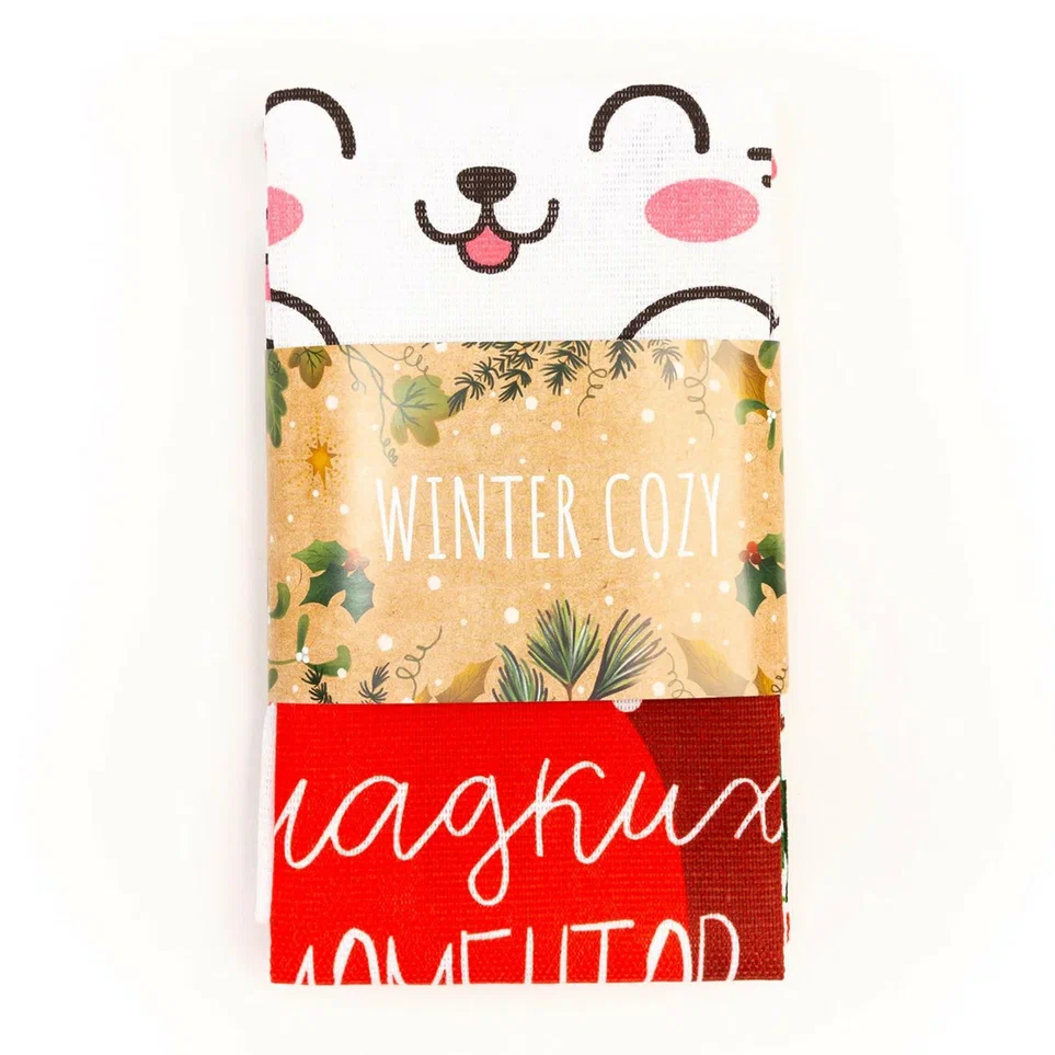 Набор кухонных полотенец Доляна Сладких моментов 35х60см-2шт, хлопок арт.7107739 по цене 