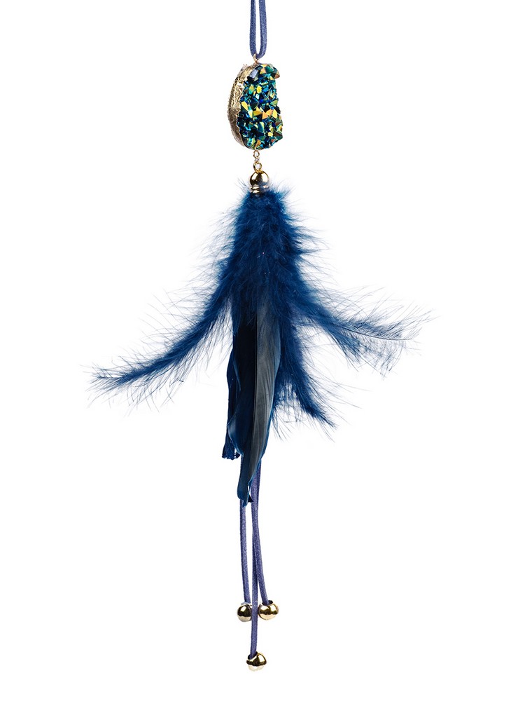 Украшение новогоднее подвесное из гусиного пера и пера индейки 28х9х7см арт.90877 по цене 