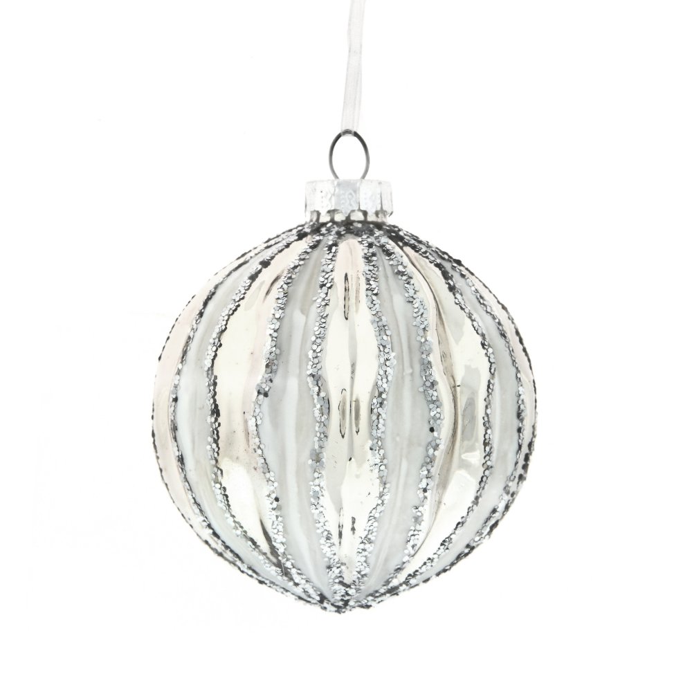 Украшение новогоднее Шар Лунный свет, прозрачный 8см по цене 