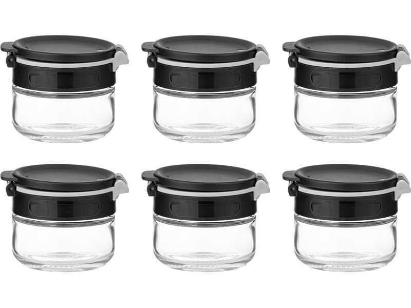 Набор емкостей для специй 6шт 85мл Агнесс, стекло/пластик арт.671-103 по цене 