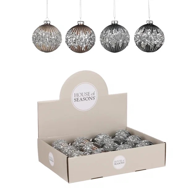 Украшение новогоднее Шар Блеск в асс, арт.85537 8см, 4в. по цене 