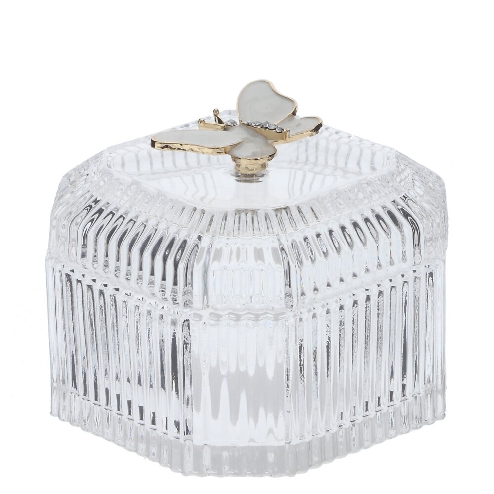 Шкатулка 8,5x8,5x7см стекло, металл арт.817479 по цене 