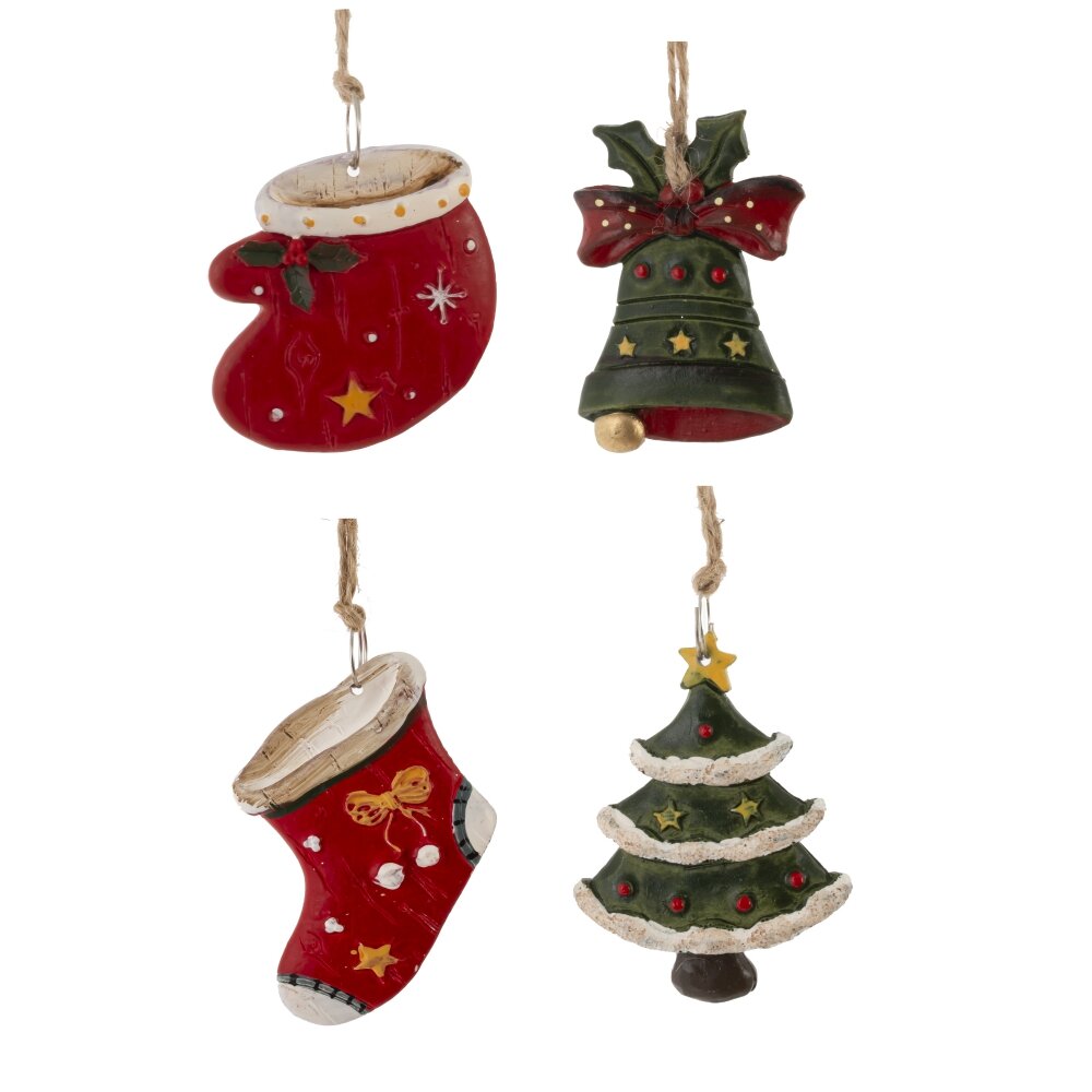 Изделие подвесное Колокольчик/Елка/Носок/Варежка 4х1х6см 4в. арт.822629 по цене 