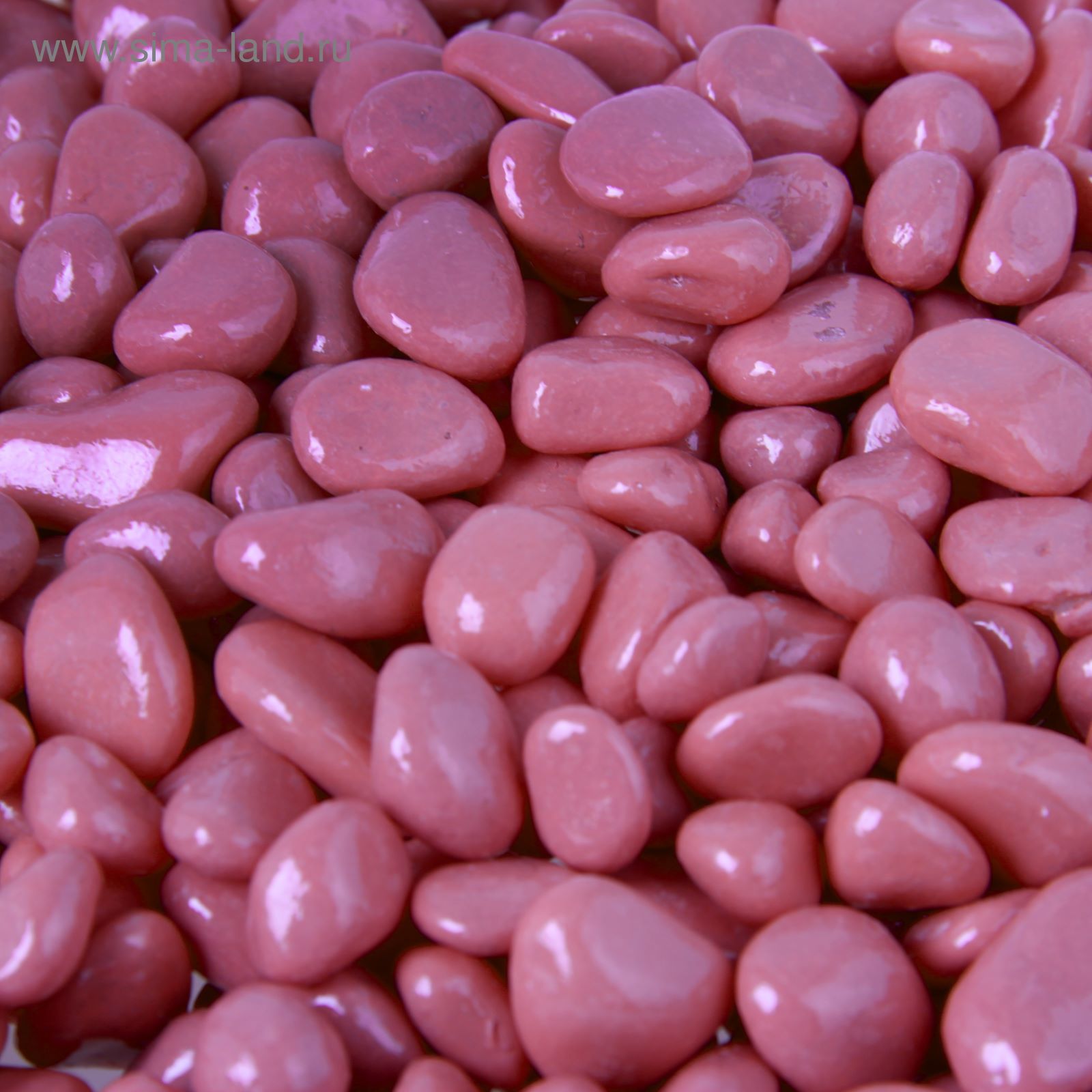 Грунт декоративный Галька цветная,  розовая 800г фр 8-12мм арт.1198701 по цене 