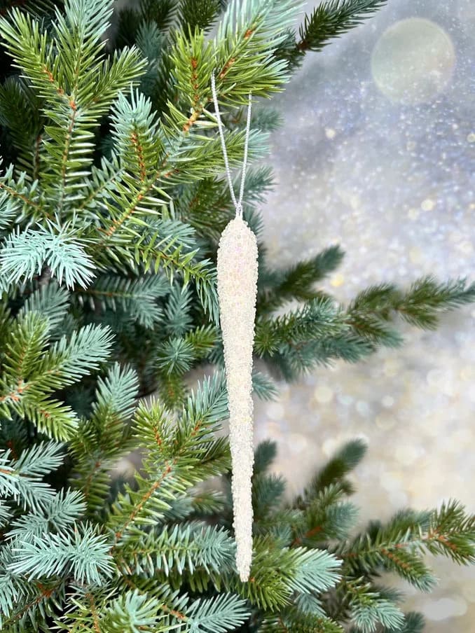 Елочная игрушка Сосулька 23см перламутровый арт.86612 по цене 