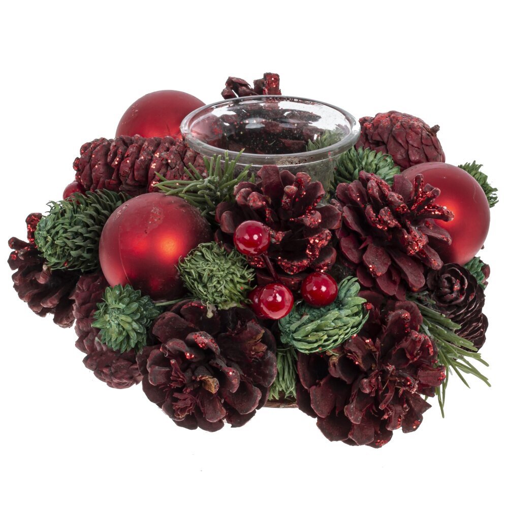 Подсвечник Шишки 18х18х8см полимерные материалы, натуральные материалы, стекло арт.781744 по цене 