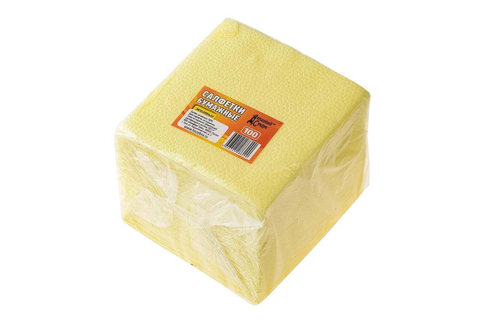 Салфетки бумажные Домашний Сундук желтые арт.100 по цене 