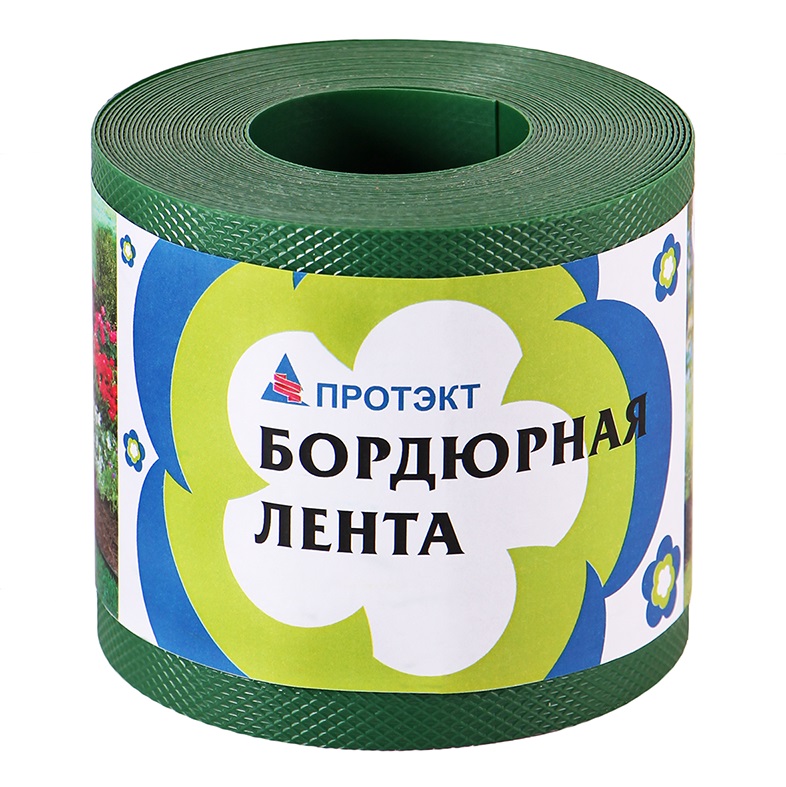 Лента бордюрная ПРОТЭКТ пластик 10см хаки рулон 9м по цене 