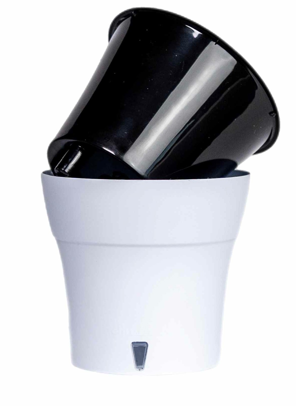 Горшок ДАЛИ СОФТ 1,2л белый-черный, пластик арт.ДС 1,2 Б-Ч по цене 