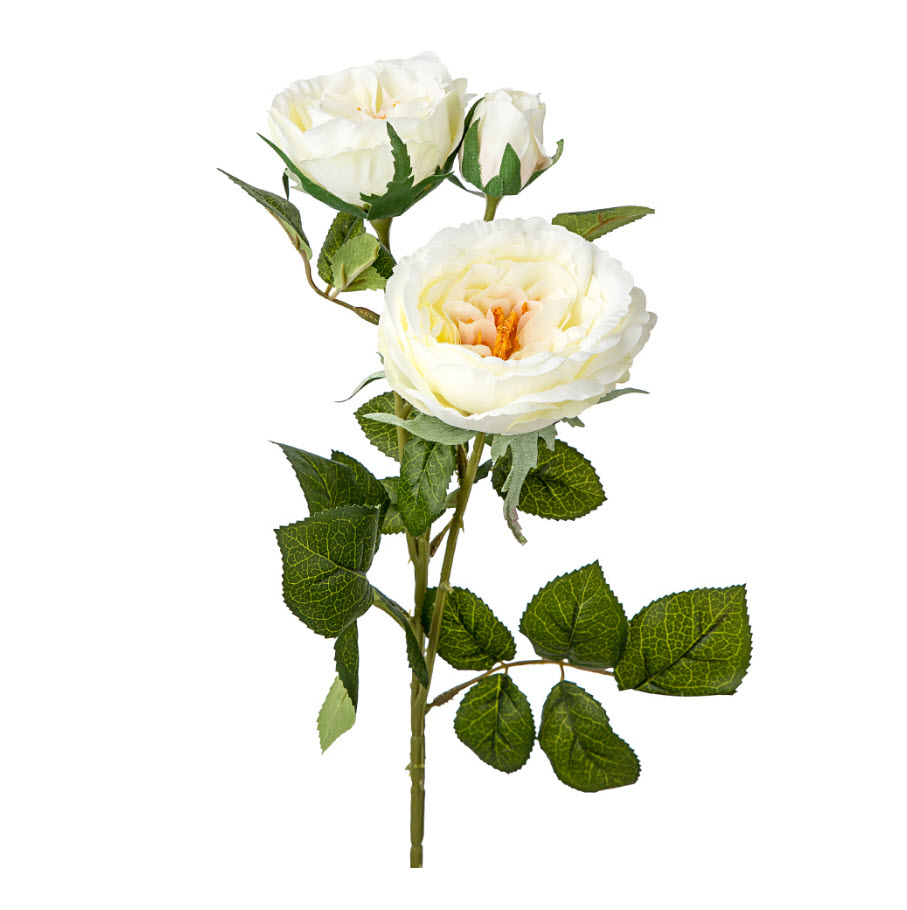 Цветок искусственный Роза кустовая 58см, белый по цене 