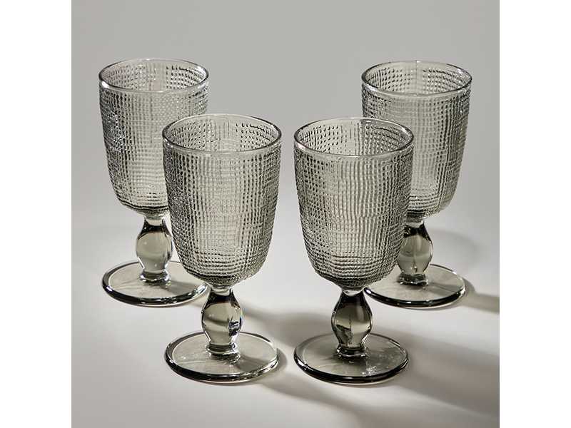 Набор бокалов Темпо 4шт 280мл серый, стекло арт.355-383 по цене 