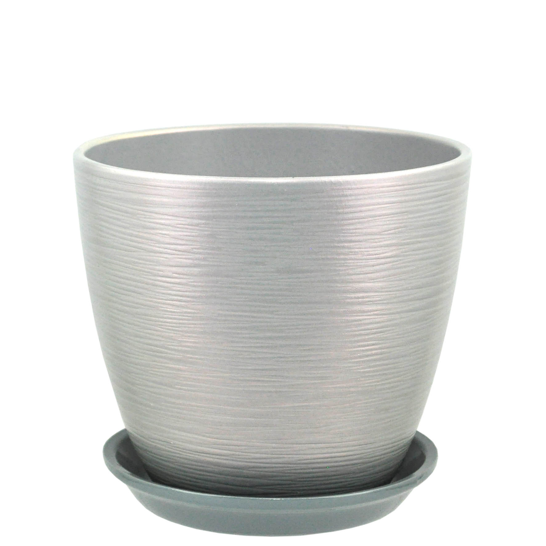 Горшок бутон Перламутр 15см 1,7л керамика, серый арт.674640 по цене 