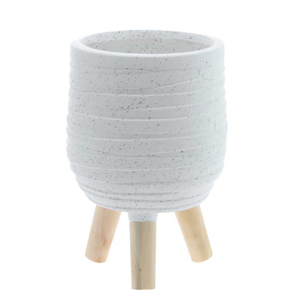 Кашпо Чаша на ножках 23х23х36см, белый, магнезия, дерево арт.817462 по цене 