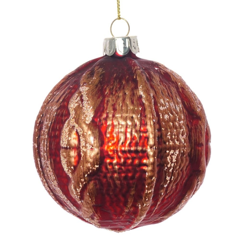 Украшение новогоднее Шар Золотая коса 8см стекло арт.721299 по цене 