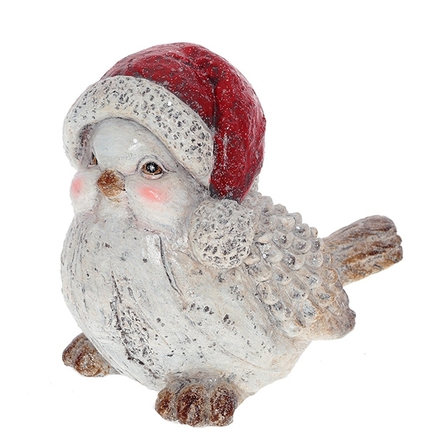 Фигура декоративная Птичка в красном колпачке, полистоун 37х26х30см по цене 