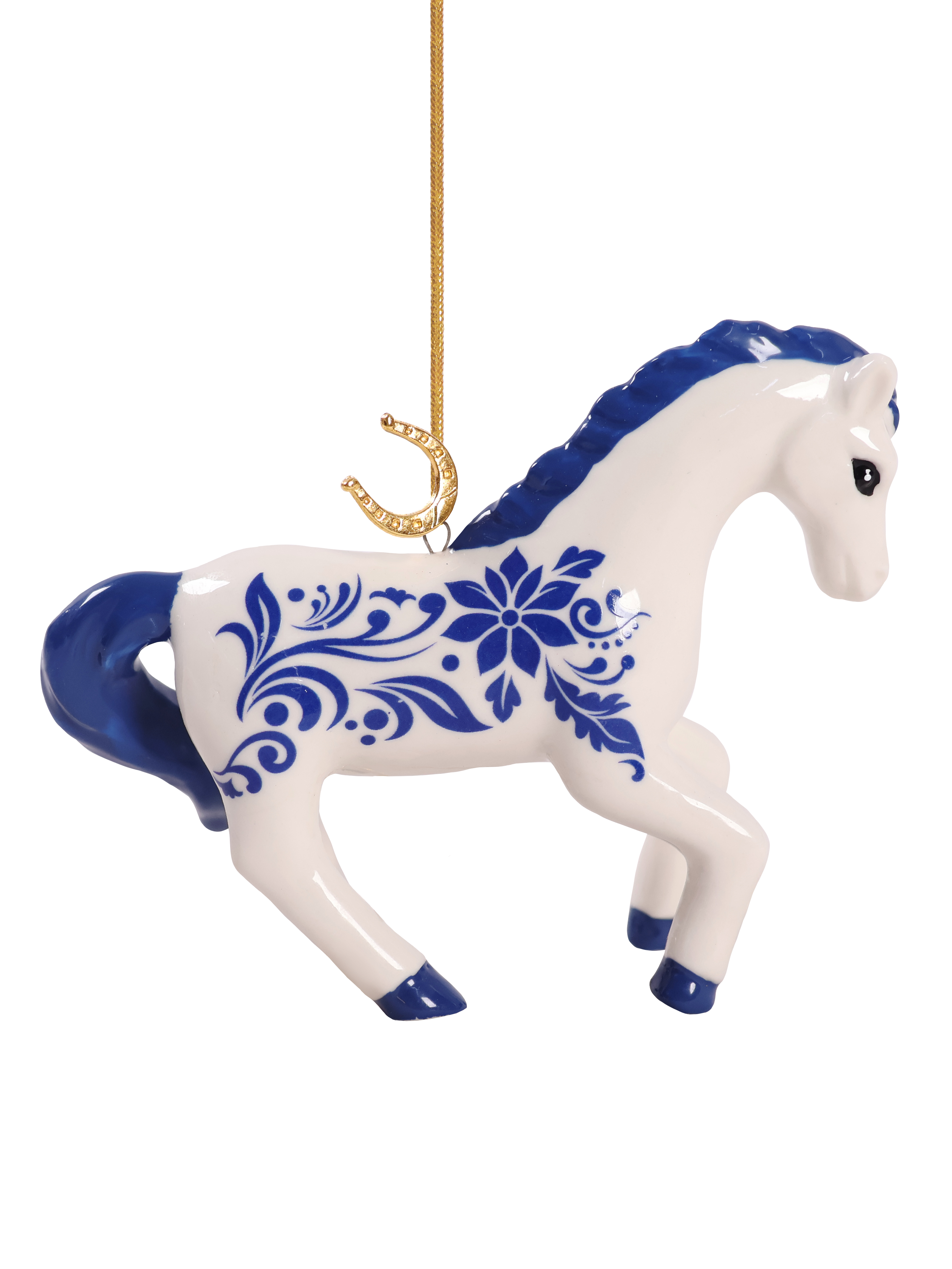 Украшение новогоднее Лошадка 4x8,5x10,1см, фарфор арт.94945 по цене 