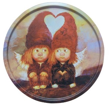 Поднос Еще раз про любовь 20х0,4см, металл арт.PD029 по цене 