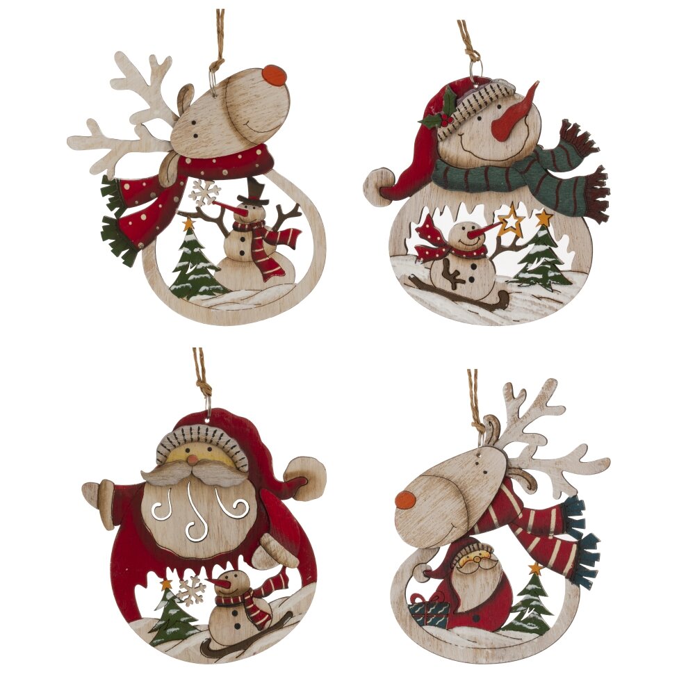 Изделие подвесное Рождество 10х0,5х11см 4в. арт.822625 по цене 