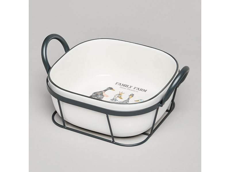 Форма для запекания на метал.подставке Лефард Семейная ферма 26,5см, фарфор арт.263-1371 по цене 