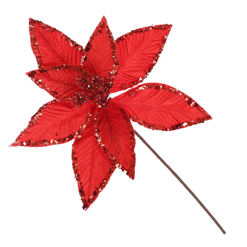 Цветок искусственный Пуансеттия 25х25х38см арт.821323 по цене 