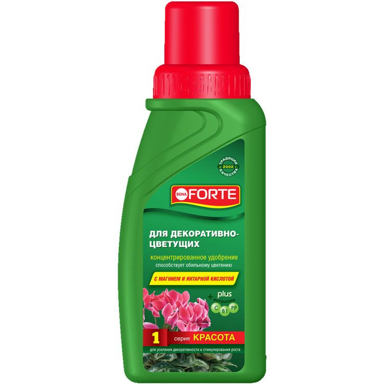 Удобрение жидкое БОНА ФОРТЕ КРАСОТА для декоративно-цветущих растений минеральное 285мл по цене 