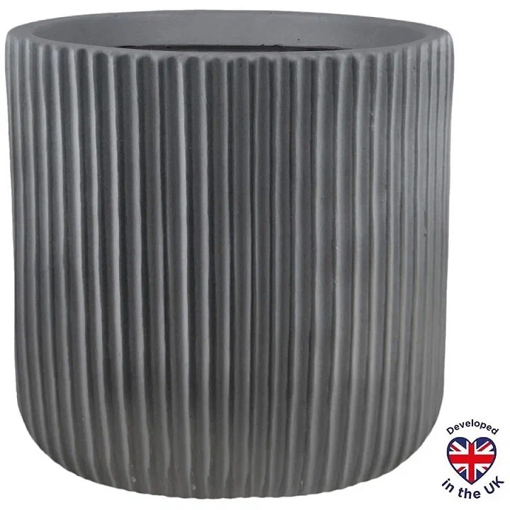 Кашпо Урбан круглое 17,9л 30,5х30см, антрацит, файберстоун арт.RVS-RND-30-BLW по цене 