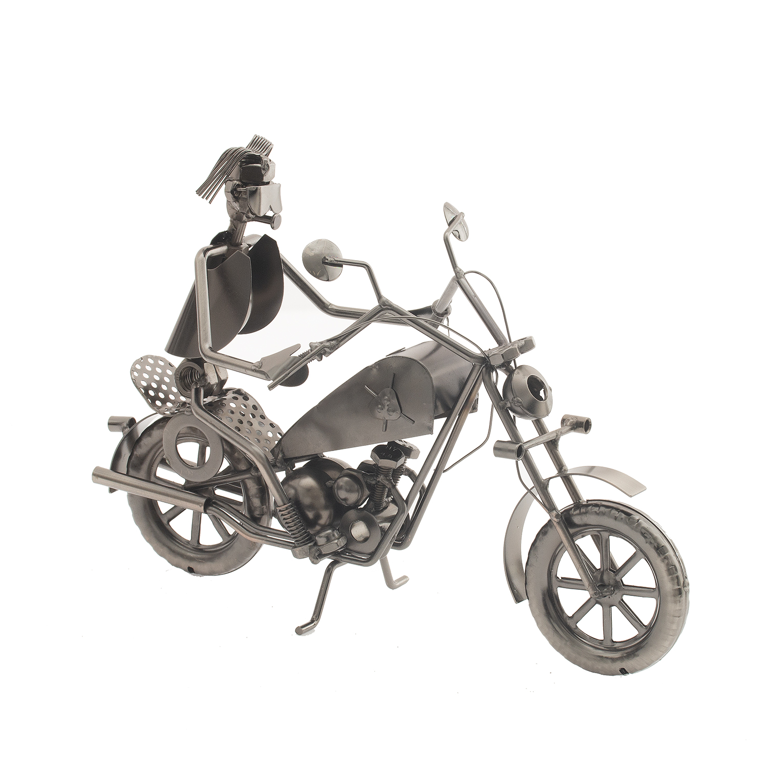Подставка для бутылки Мотоциклист 31х15x22см, металл арт.756218 по цене 