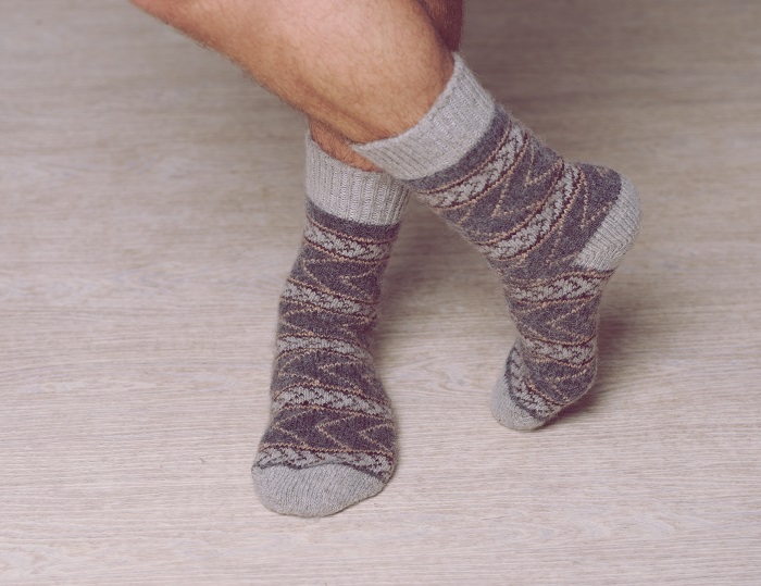 Носки мужские шерстяные Коса, серые, арт.6R98-1, р.41-43 по цене 