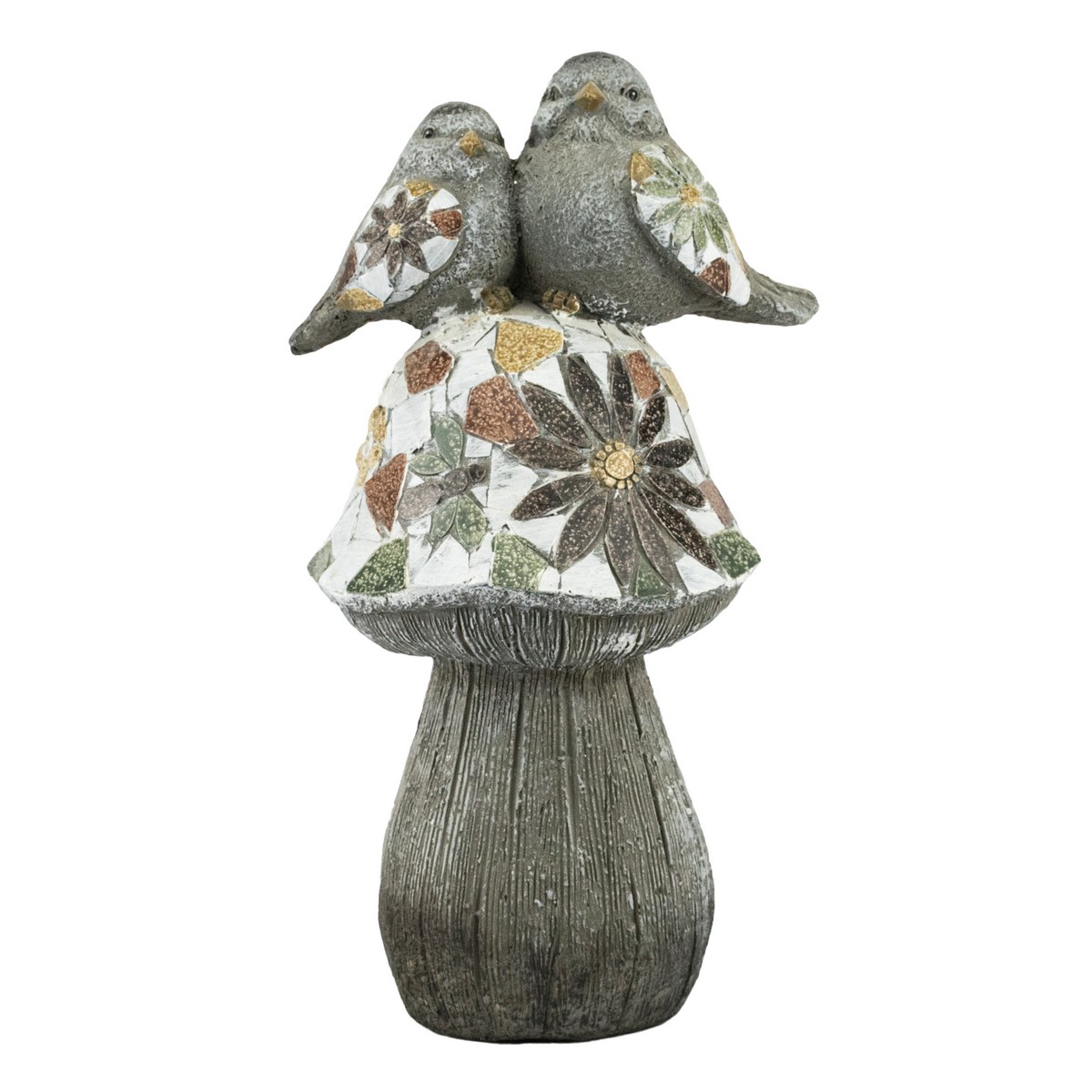 Фигура садовая Птички на грибе керамика 40x22х19см, серый арт.к000032326 по цене 