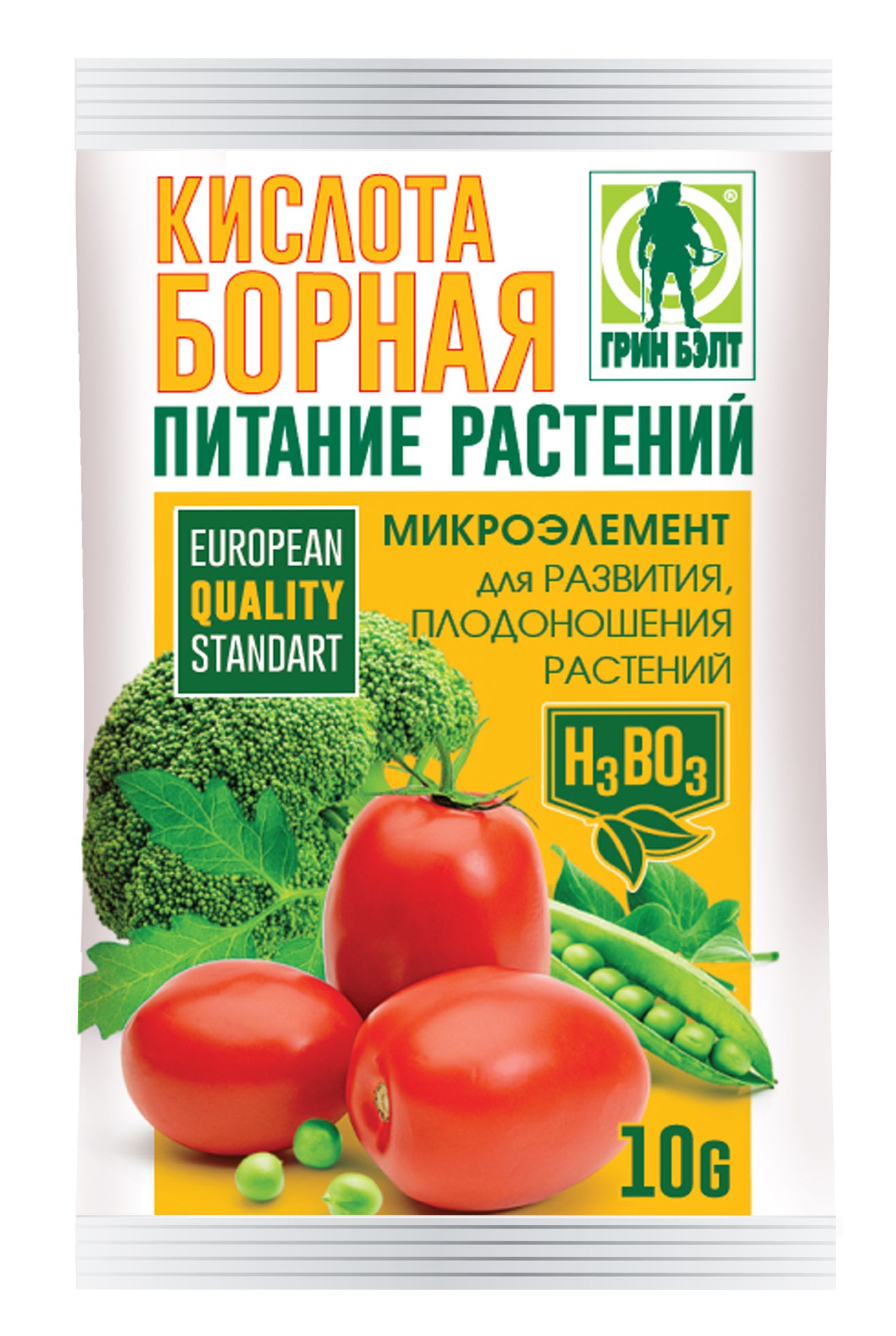 Удобрение сухое ГРИН БЭЛТ Борная кислота минеральное 10г по цене 