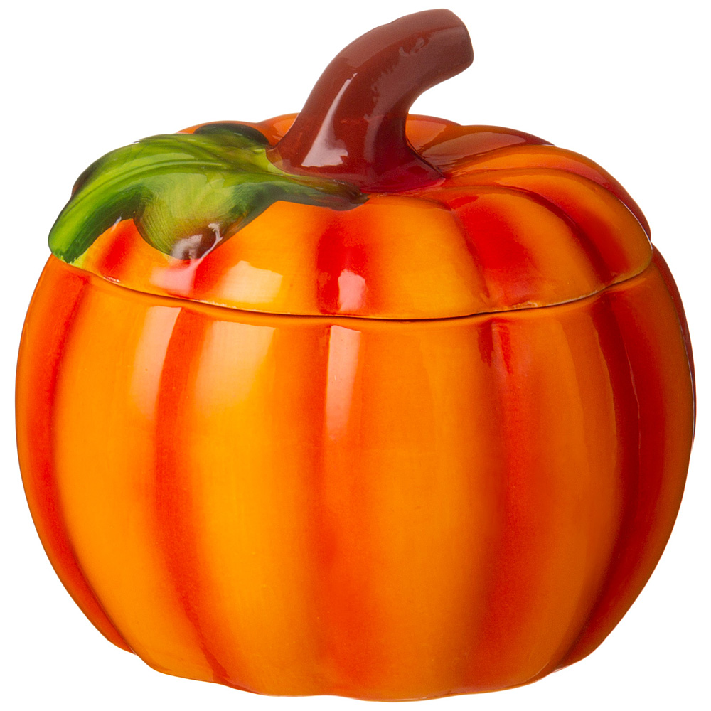 Блюдо для запекания с крышкой Тыква, керамика оранжевый 600мл 13х13х12см по цене 