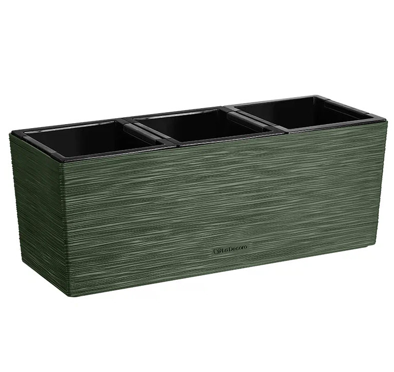 Кашпо балконное трио Ла Декоро 50см 3х2,7л теплая хвоя, пластик арт.КШ-2356 по цене 