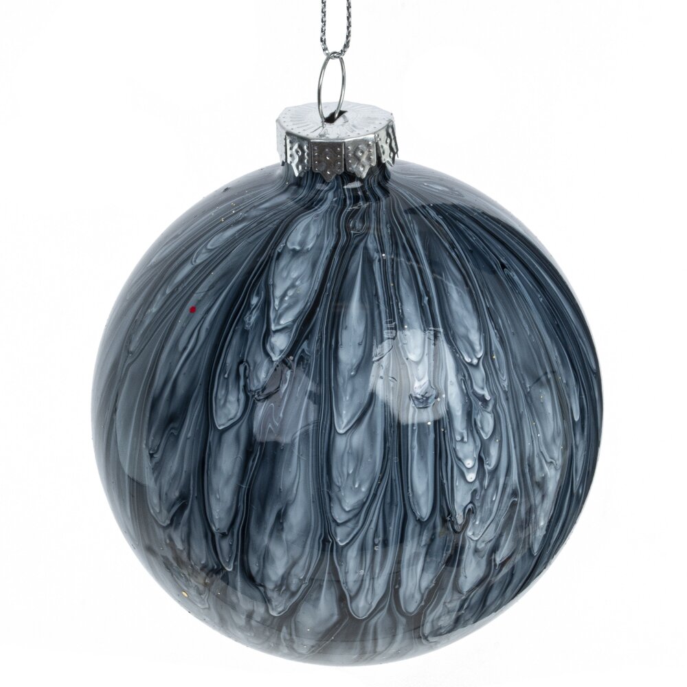 Украшение новогоднее Шар синий 8см стекло арт.779085 по цене 