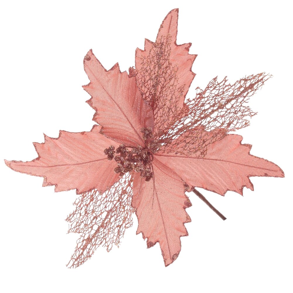 Цветок искусственный Пуансеттия 27х27х28см арт.812260 по цене 