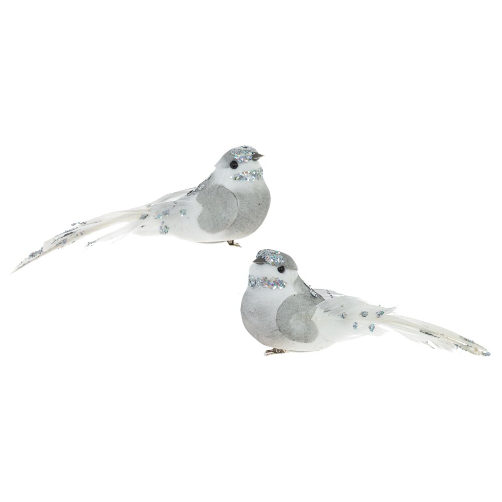 Изделие декоративное Птичка серая 15х4,5х5,5см 2в по цене 