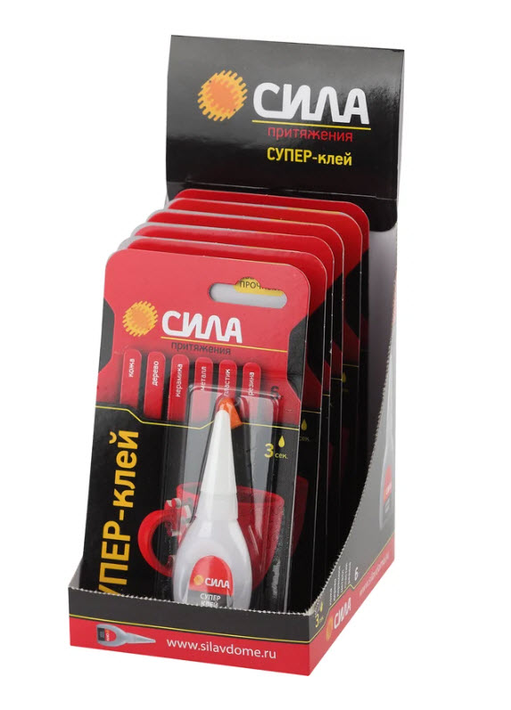 Супер-клей 6г в пластиковой тубе СИЛА SSBL1-6 Б0034923 по цене 